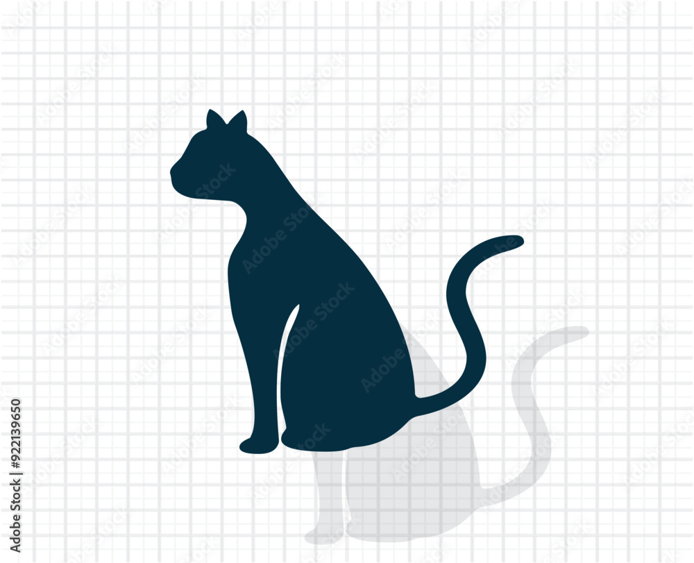 Poster vector dark color icon with shadow on light checkered background