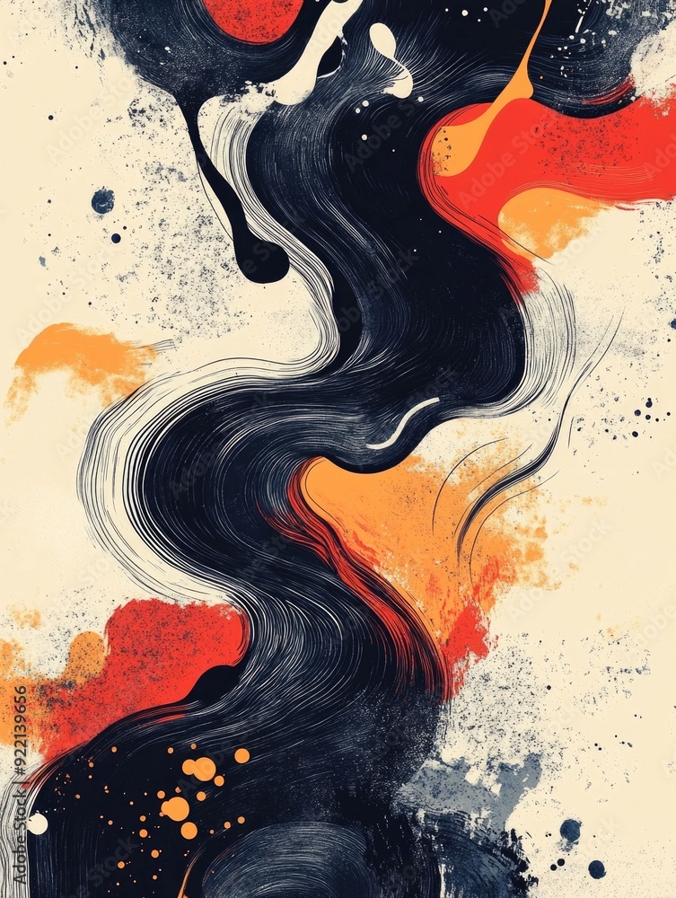 Poster beautifully hand drawn banner featuring elegant and versatile curving line elements creating an abst