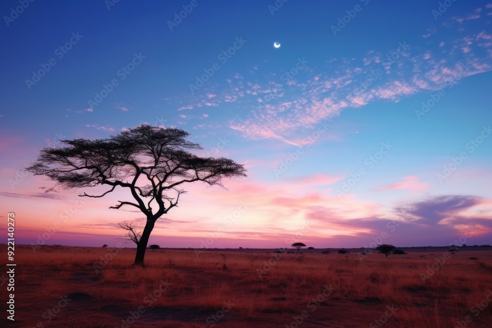 Poster africa sky landscape grassland.