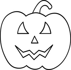 Minimalistic Jack-o'-Lantern Pumpkin Illustration with a Classic Halloween Face Design