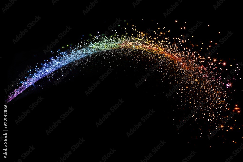 Sticker colorful sparkling rainbow arc