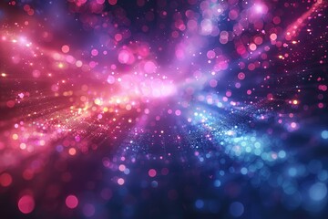 Fototapeta premium Abstract background with pink and blue bokeh lights, perfect for festive or celebratory designs.