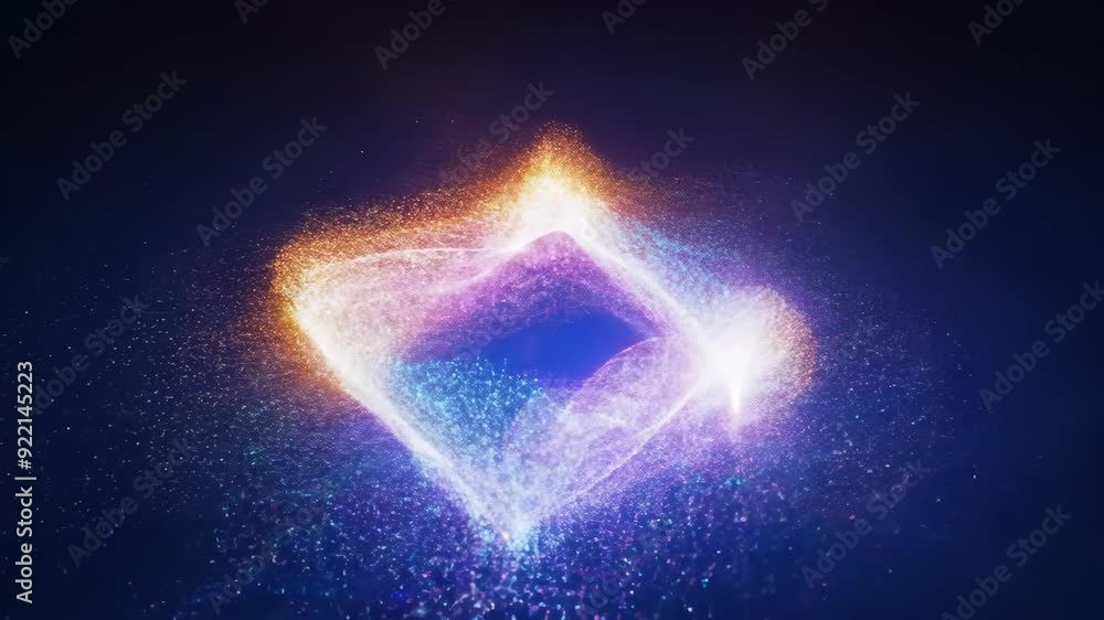 Aufkleber abstract colorful particle waves background. neon energy light flowing through dark space. futuristi