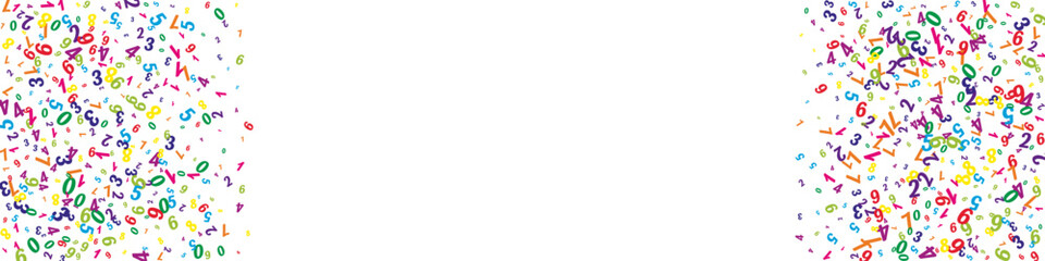 Scattered numbers. Colorful childish digits