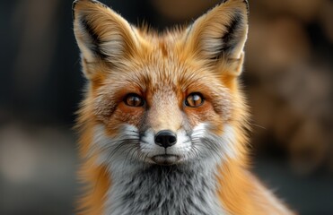 Fototapeta premium Close-Up Portrait of a Red Fox