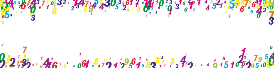 Scattered numbers. Colorful childish digits
