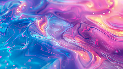 Iridescent Neon Background with Holographic Abstract Patterns and Soft Pastel Colors - Dreamy, Ethereal Digital Art with Seamless Blending