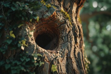 ai generative squirrel hole in the tree