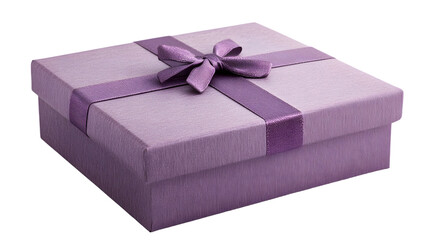 Obraz premium Purple gift box, isolated on white background
