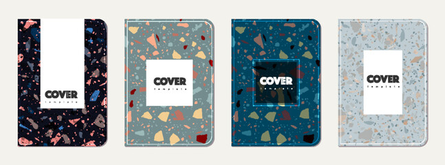 Notebook cover design. Terrazzo abstract