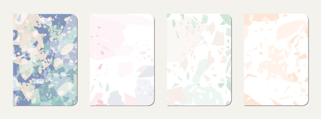 School notebook cover design. Terrazzo abstract