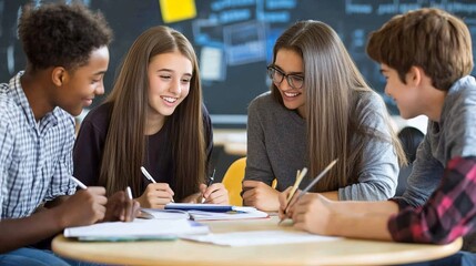 Fototapeta premium Collaborative Learning Among Students