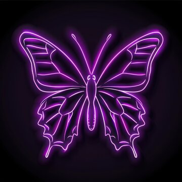 Vibrant neon butterfly illustration