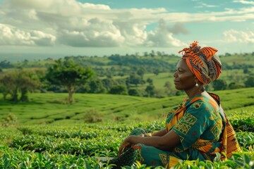 Black South African woman farmers outdoors sitting female.