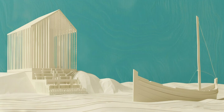 House constructed on the sand vs house constructed on a rock. Parable of the wise and foolish builders. Gospel of Matthew