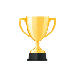 Golden Champion Trophy, an exquisite award symbolizing victory and achievement, showcasing a gleaming cup representing success, elegantly displayed against a pristine white background