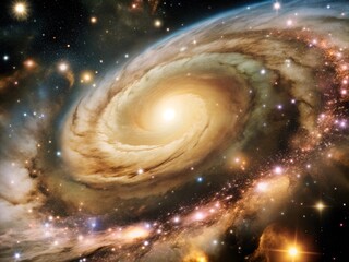 Fototapeta premium an elegant and mesmerizing background illustration of outer space, featuring a galaxy.