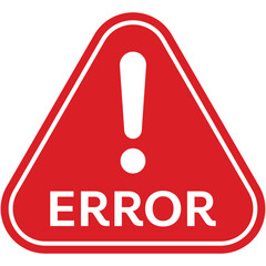 Error warning sign on white background. Warning triangle with exclamation mark. The failure sign of loading