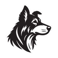 Animal face silhouette vector style with white background
