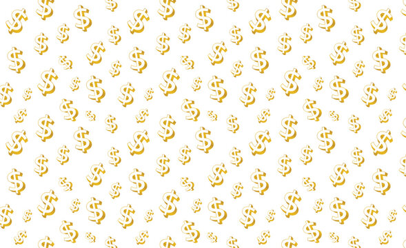 3D Dollar sign gold seamless vector editable pattern background.
Money sign vector pattern background