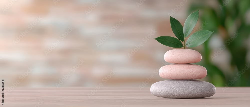 Poster finding serenity in high-stress scenarios - tranquil meditation with copy space for text in quality