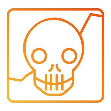recommend clip art: Skull Warning Symbol Outline Gradient Icon