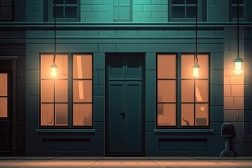 Fototapeta premium Movie studio window lighting night.