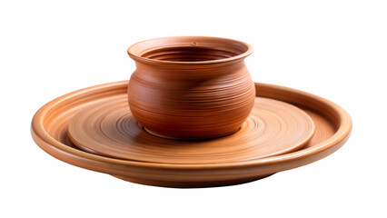 Wooden bowl isolated on transparent background