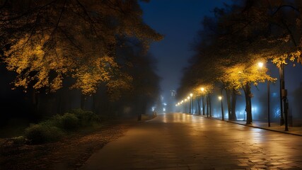 City night street, spring summer