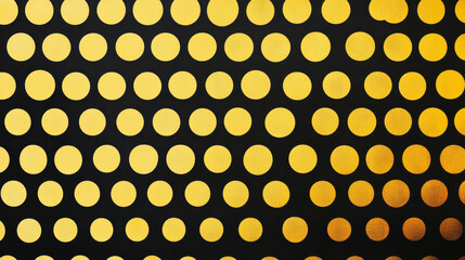 Color Placement: Position the golden yellow dots against a deep black background, while using the gray shades to add a subtle shadow or highlight effect around the dots.

