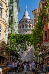 Türkiye. Istanbul. View of the Galata Tower in the Karaköy district