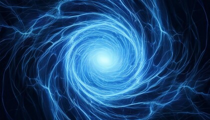 中央から広がる青い雷. Blue Lightning Spreading from the Center.  AI generated.
