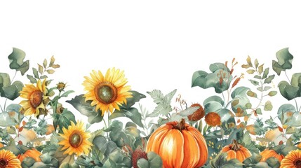 Autumn harvest floral illustration