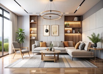 Fototapeta premium Modern Minimalism: Clean lines, neutral palette, geometric shapes, functional design