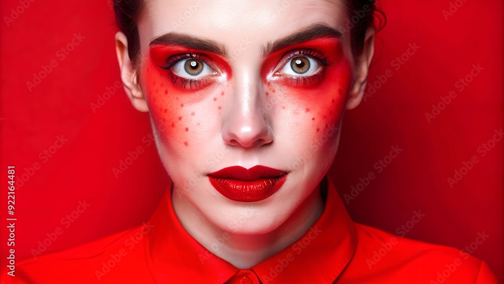 Poster close-up of a face with unique features, capturing genuine emotions and expressions that highlight u