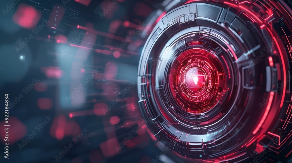 Poster illuminated ai-powered security system: ensuring safety through technology, generative ai