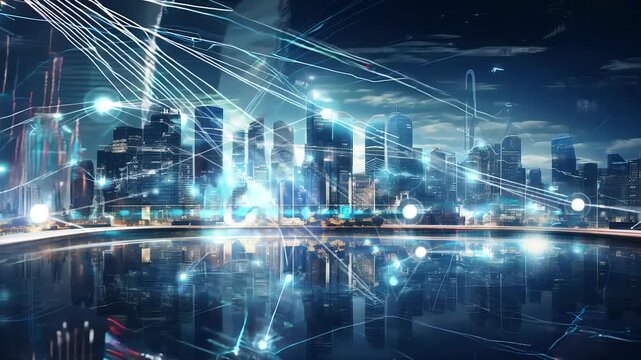 wireless network, high speed internet, cloud computing or connect diagram technology, Data storage, service, synchronize, online, financial, Connectivity global, smart city