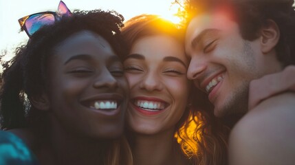 Fototapeta premium Joyful Friends Embracing