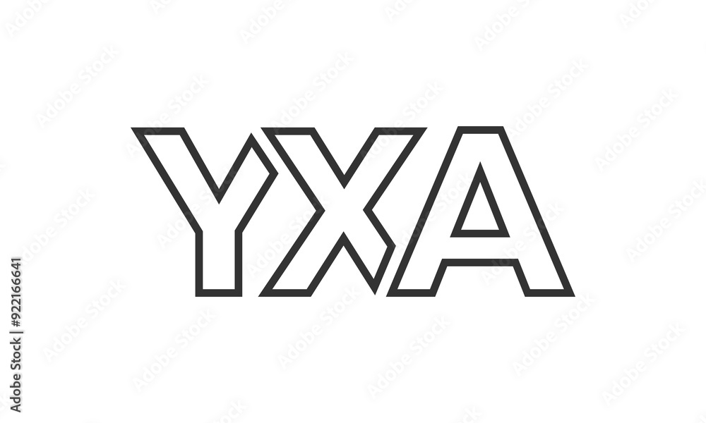 Poster yxa logo design template with strong and modern bold text. initial based vector logotype featuring s