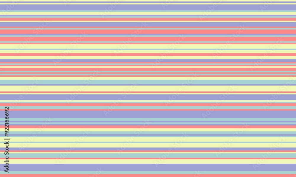 Poster geometric stripes seamless vector pattern with horizontal lines in varied colours, creating an abstr
