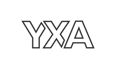 YXA logo design template with strong and modern bold text. Initial based vector logotype featuring simple and minimal typography. Trendy company identity.