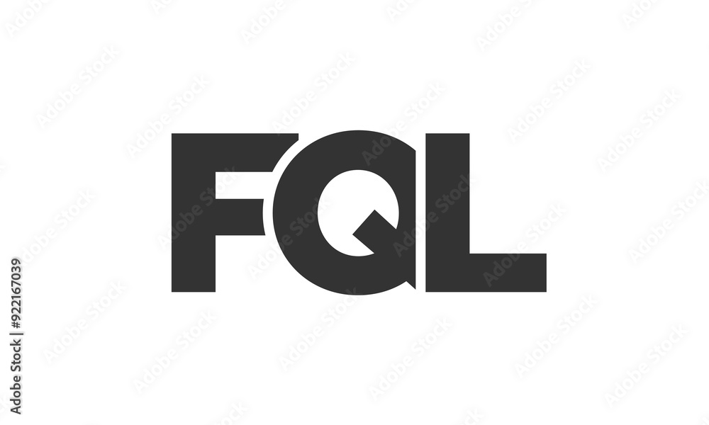 Poster fql logo design template with strong and modern bold text. initial based vector logotype featuring s