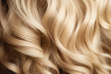 Fototapeta premium A closeup view of a bunch of shiny curls blonde hair
