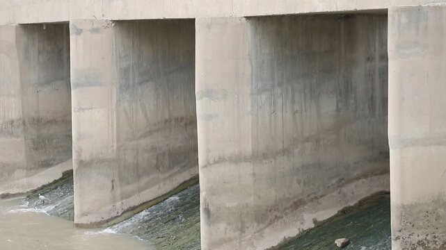 A view of a link canal bridge on the Indus River in Layyah District, Pakistan. Lovely waterside view. Beautiful 4k footage.