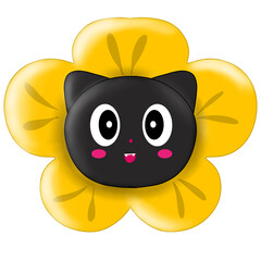 Blackcat in flower roles