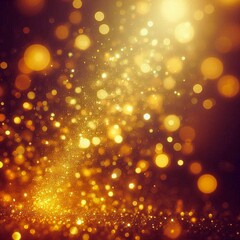 Golden Bokeh Background with Sparkling Particles