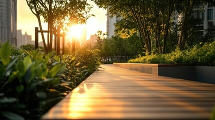 Obraz premium Urban green belts, vibrant spaces, city environments, natural preservation