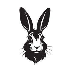 Animal face silhouette vector style with white background