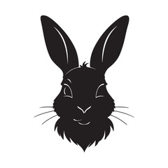 Animal face silhouette vector style with white background