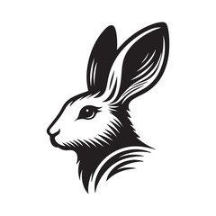 Animal face silhouette vector style with white background